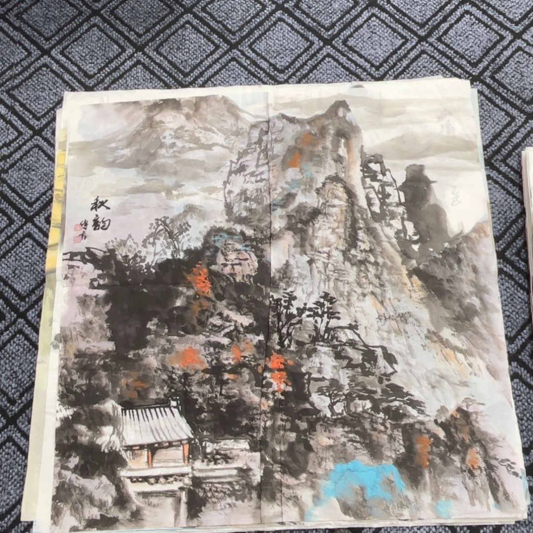 国画四尺斗方山水