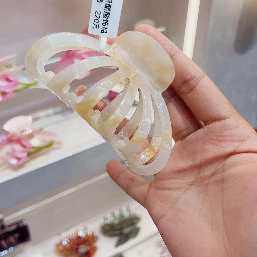 布艺非金属醋酸抓夹南瓜大抓金色