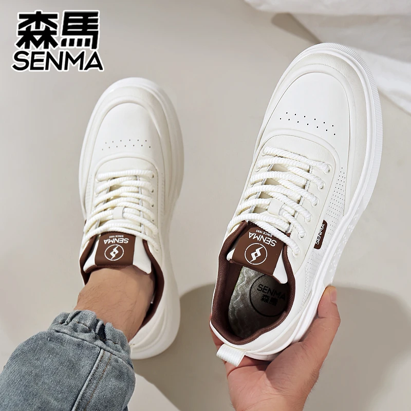 SENMA/森马秋季新款厚底运动板鞋透气小白鞋男士增高百搭休闲鞋