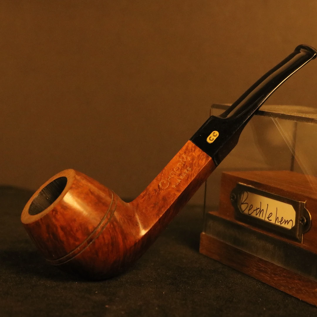 法国老CC系列手工石楠木烟斗直斗牛头