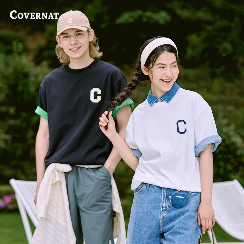 COVERNAT光泽C标志T恤运动休闲时尚CO2502ST33户外夏季简约百搭
