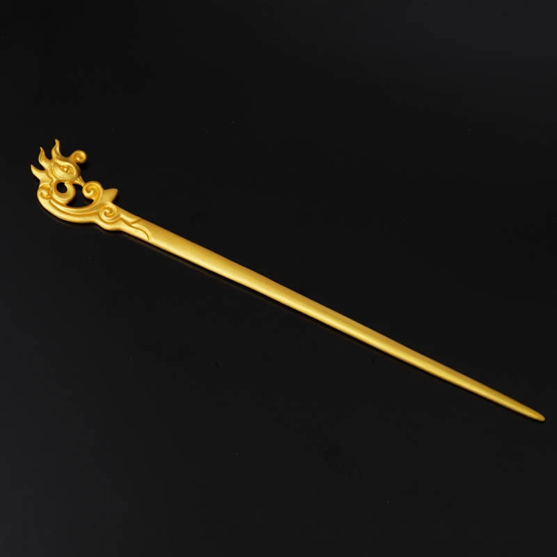 黄金色古法惊凤发簪饰品复古设计大气女款民族风旗袍汉服绾发簪子