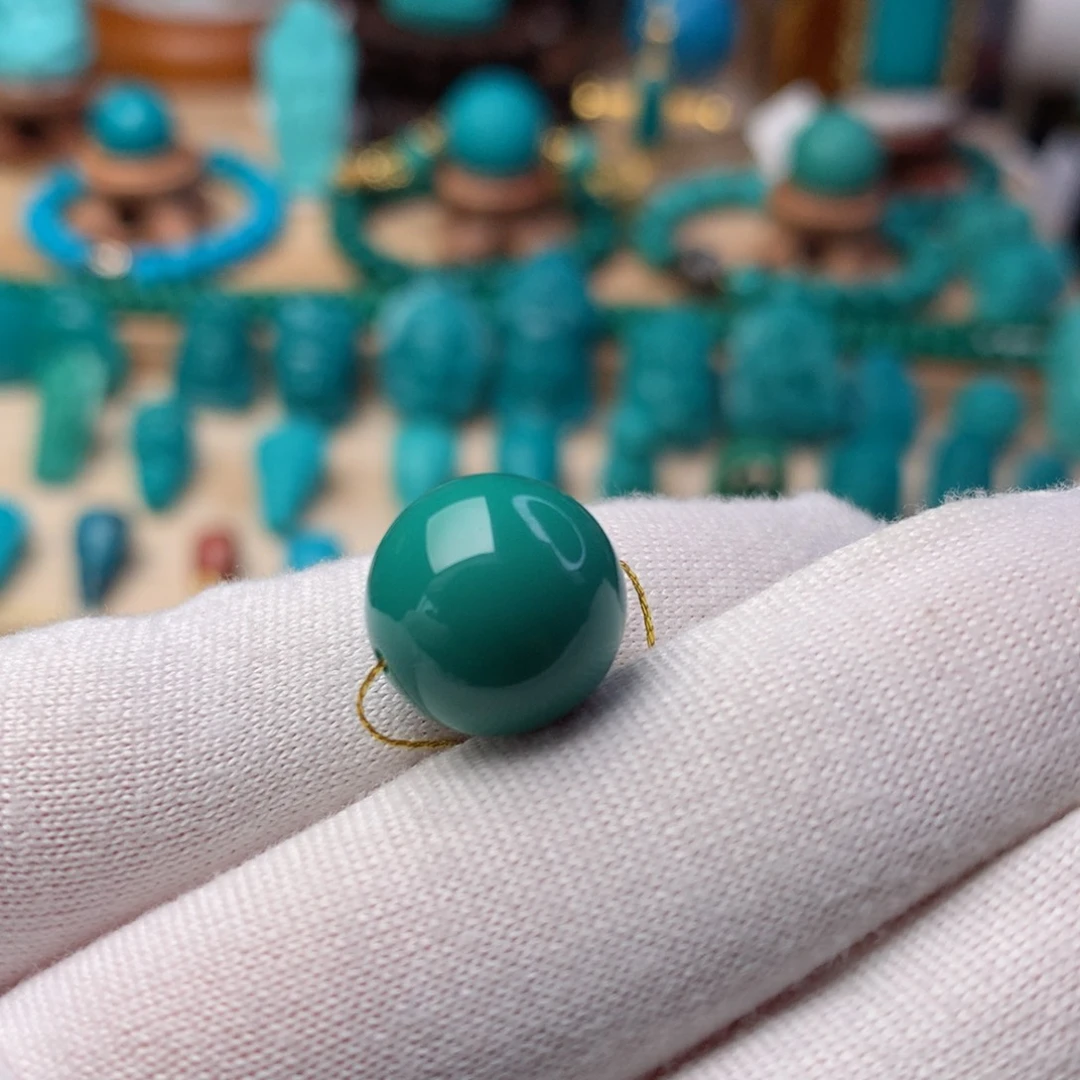 绿松石珠宝奇石未镶嵌13mm