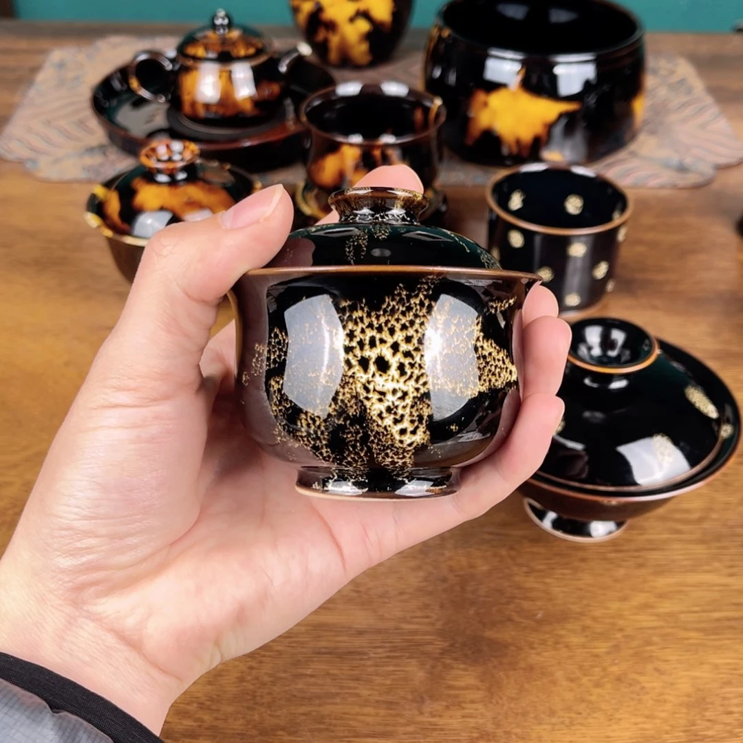 碗鹧鸪斑布袋盖碗