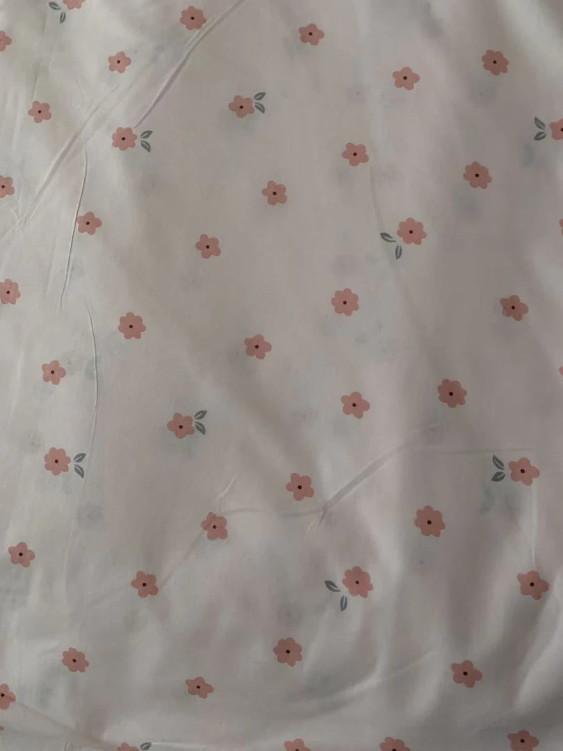 纯棉平纹包棉花布内胆布被衬布幅宽2.5米高支高密【玉色小粉花】
