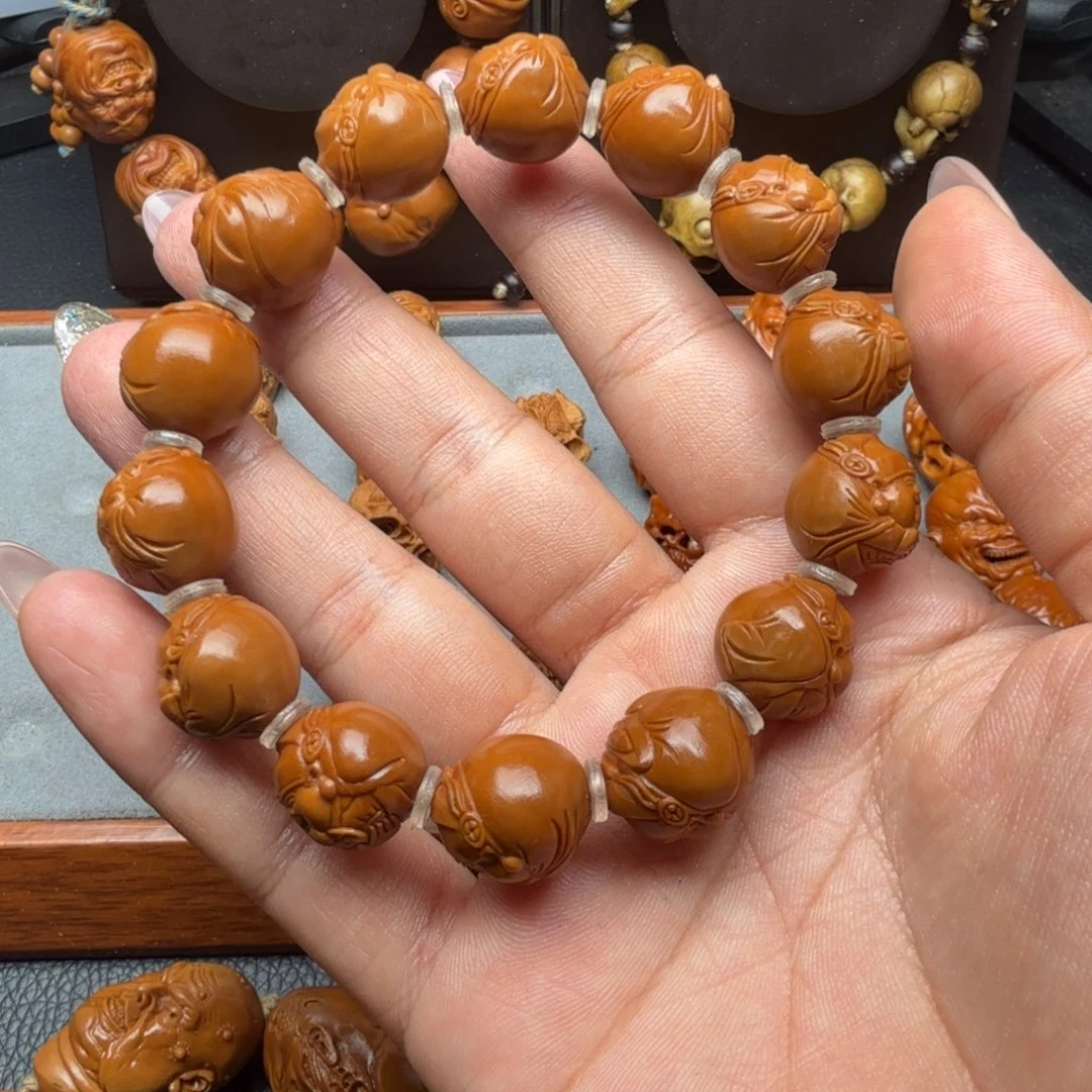 肉***！手串/手链橄榄核小财神