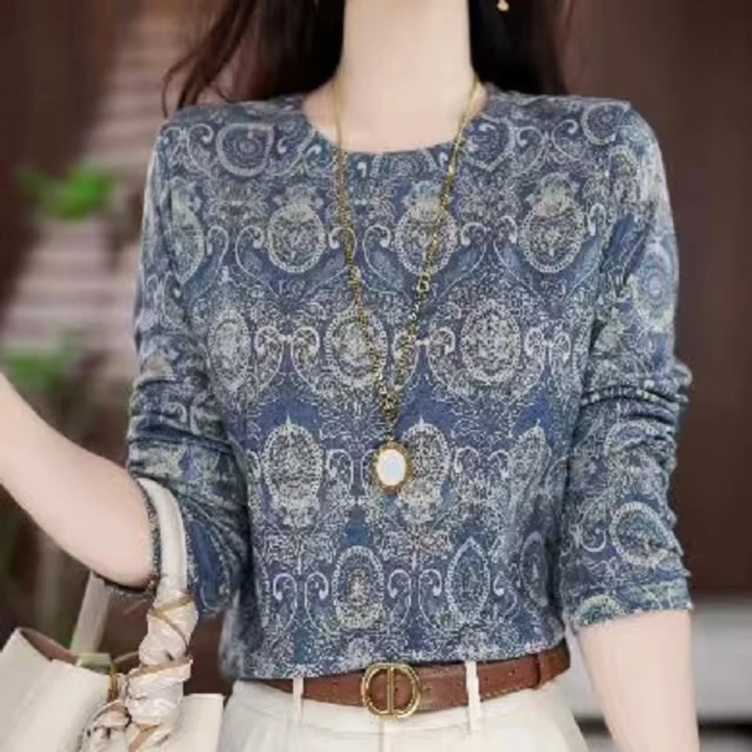 2025秋款新款时尚百搭气质宽松减龄长袖上衣