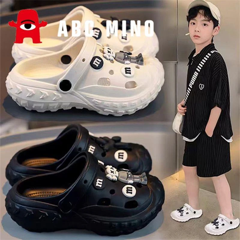 ABC MINO男童洞洞鞋踩屎感新款夏季儿童沙滩凉拖男孩外穿防滑拖鞋