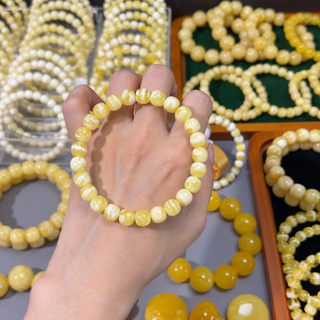 琥珀未镶嵌手链8.6