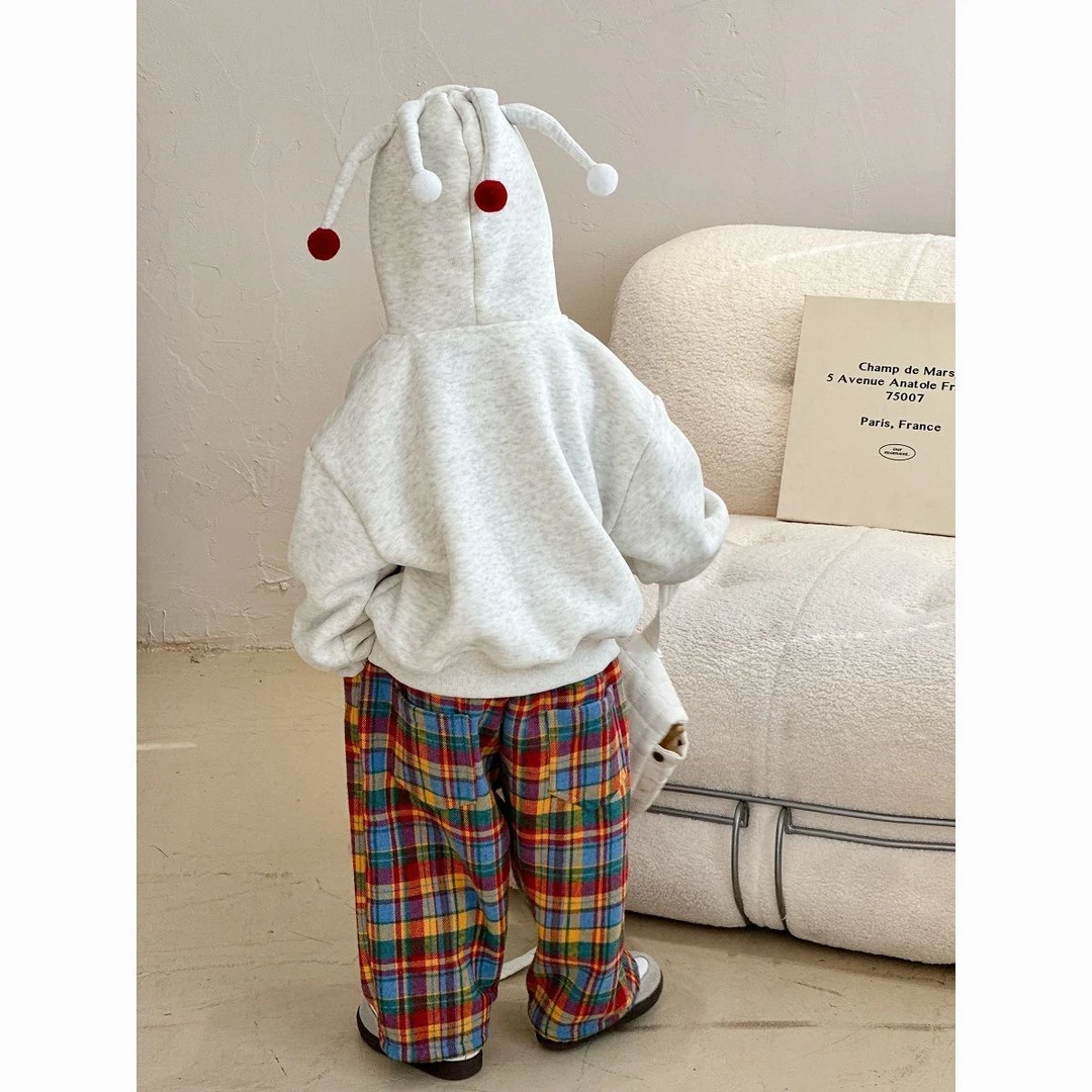 YeeHoO/英氏【断码】2025男童加绒套装冬季新款男孩圣诞小丑外套卫