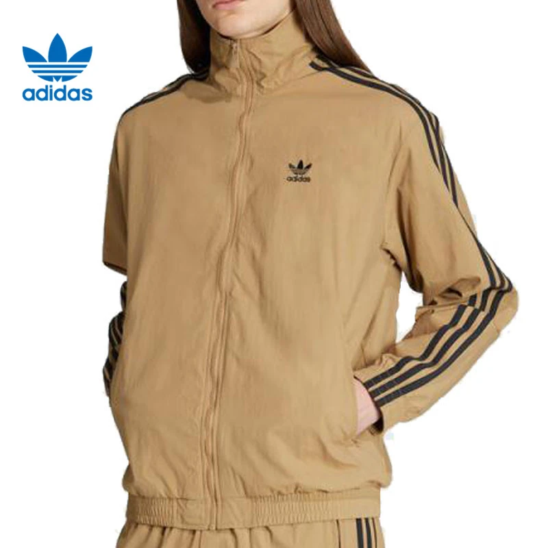【滔搏联动】adidas Originals三叶草男女梭织流光风无帽外套JY1333