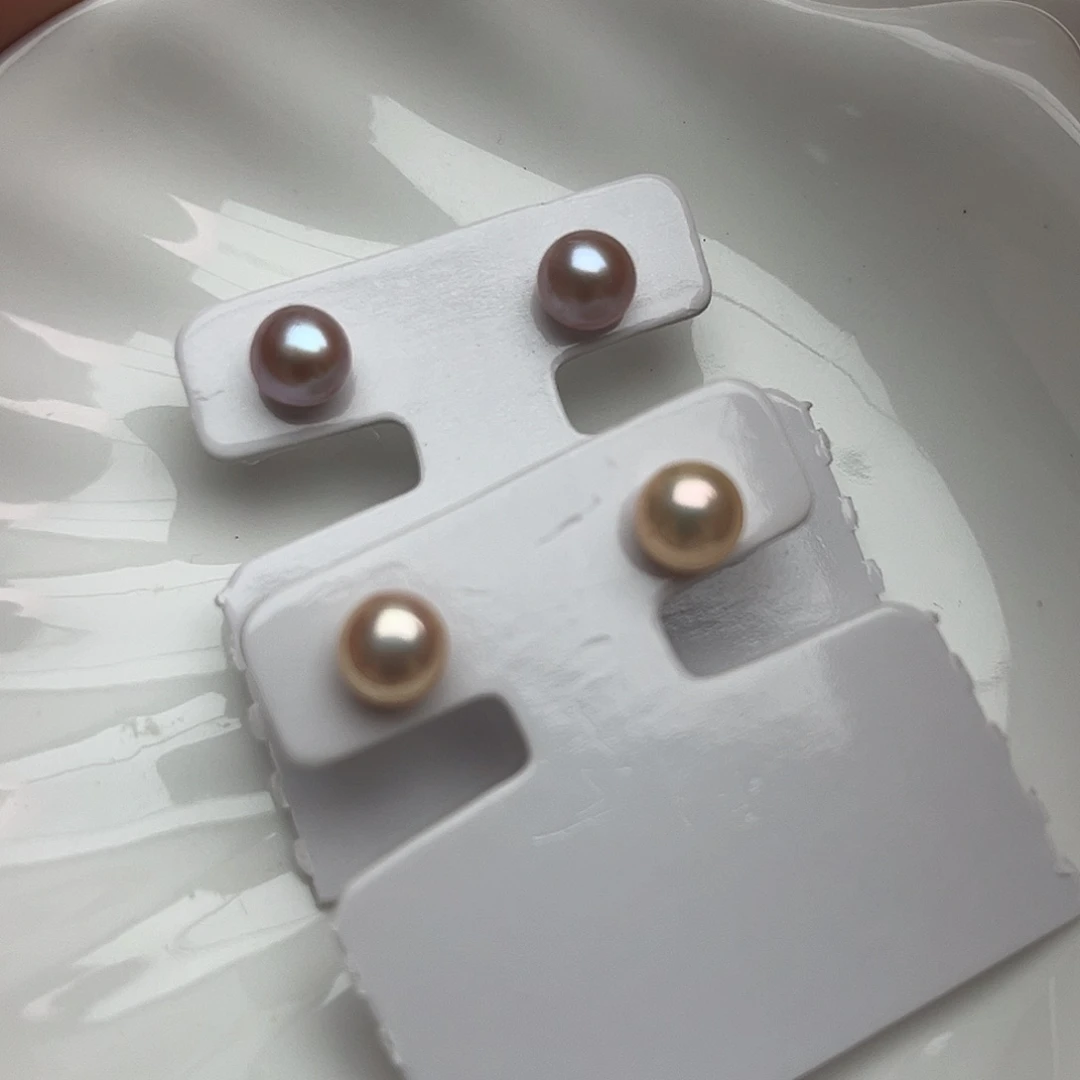 淡水珍珠耳饰银S925镶嵌