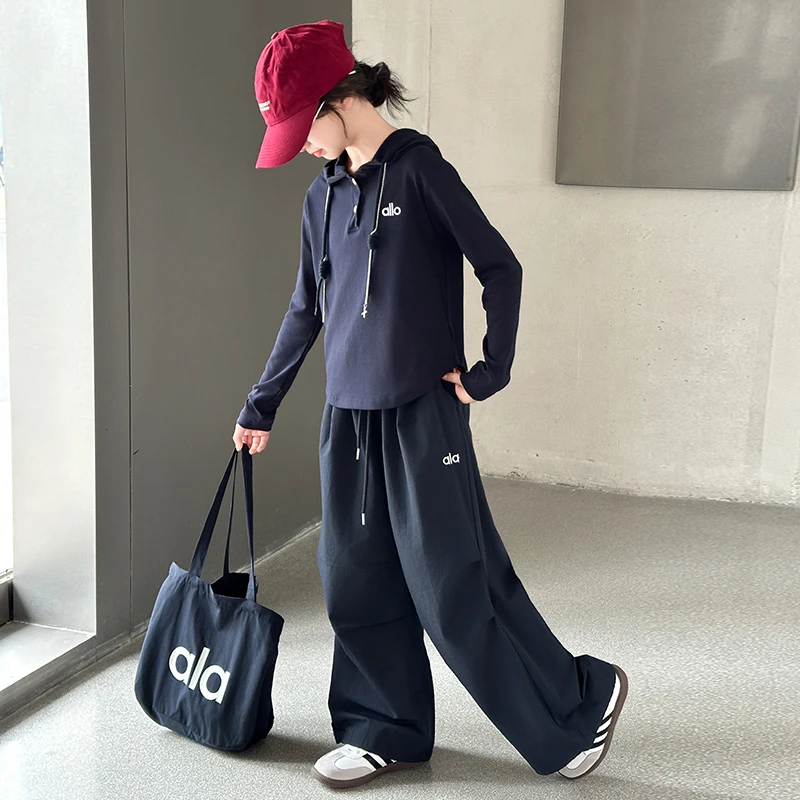 女童秋装套装2025新款韩版字母印花上衣百搭休闲工装裤包包两件套