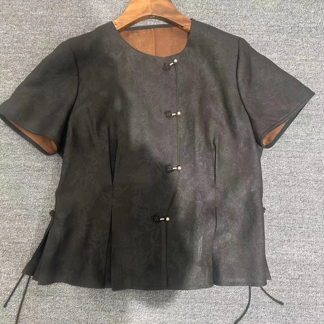 【白雪】6011新中式复古黑色上衣