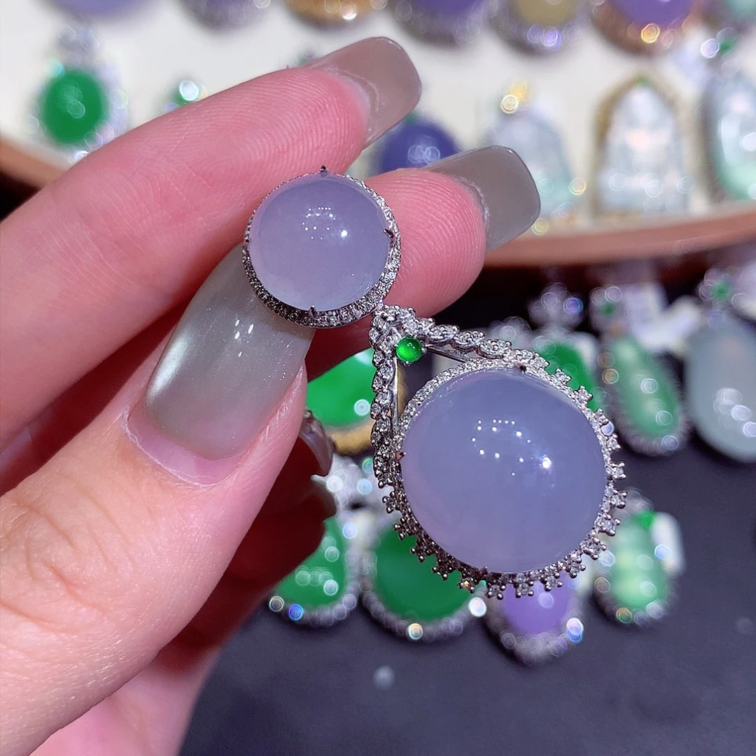 吊坠(不含链)18K金镶嵌翡翠