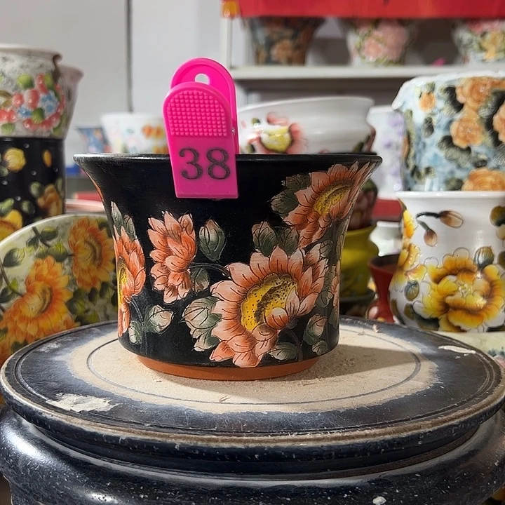 景德镇陶瓷工艺手绘花盆?****^