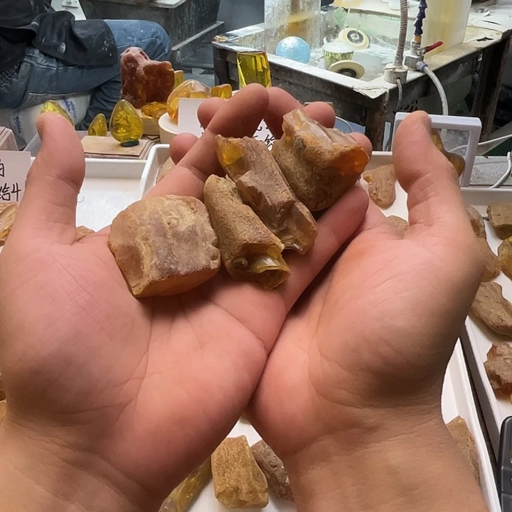 半***糖定制琥珀未镶嵌天然琥珀蜜蜡