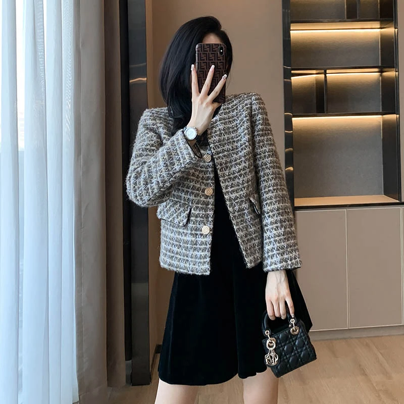 法式气质小香风短款外套女2025秋季新款洋气高端小个子上衣女开衫