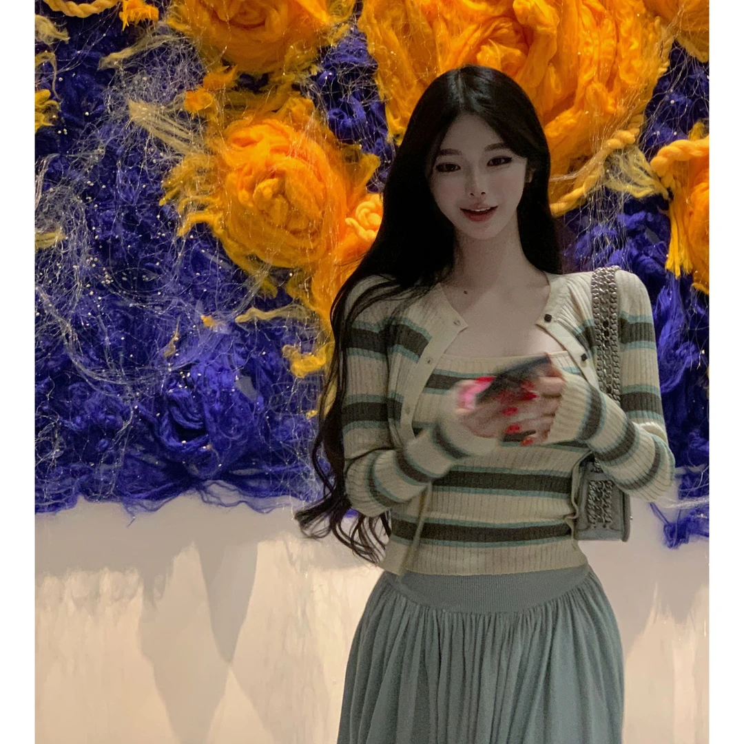 阿九一只  辣妹羊毛针织两件套