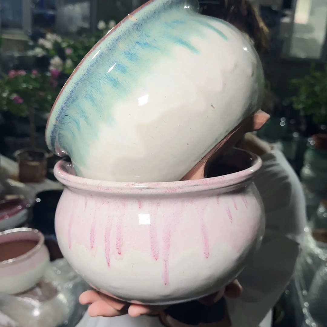 紫砂花盆高13口19