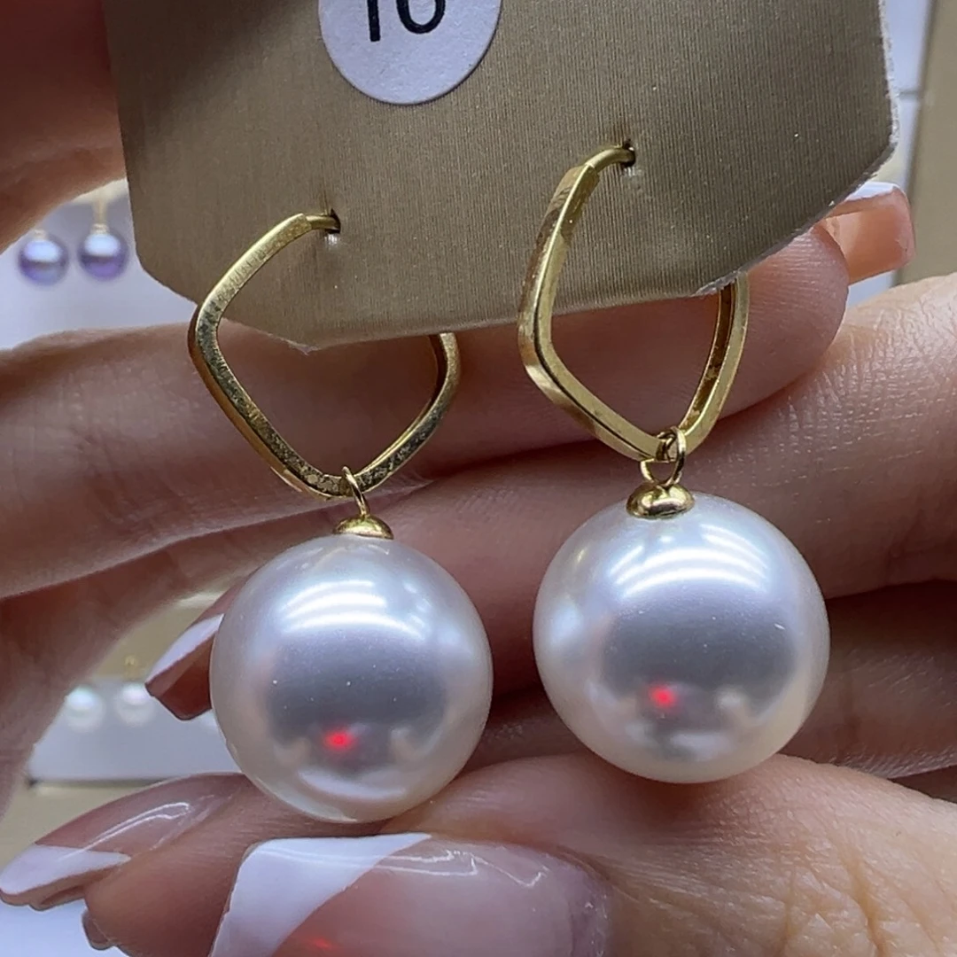 淡水珍珠耳饰18K金镶嵌