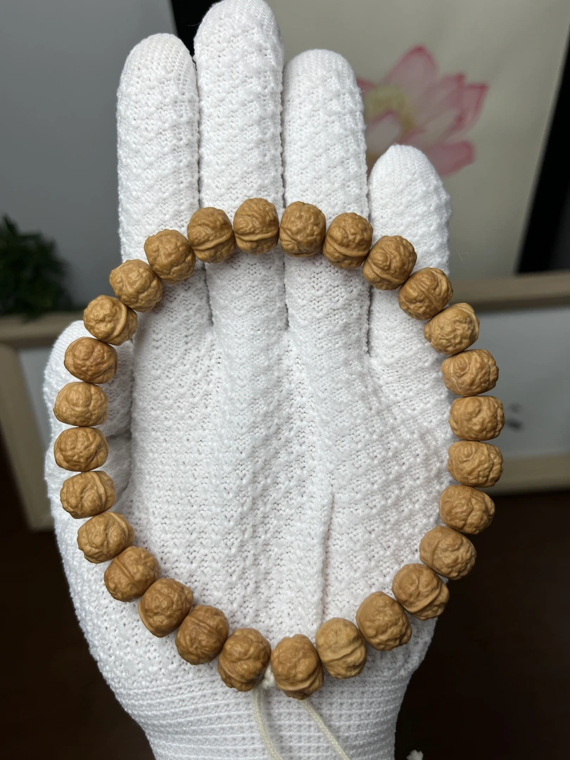 【山栖出品】-禅宗全品无暇猴头核桃雕刻手串