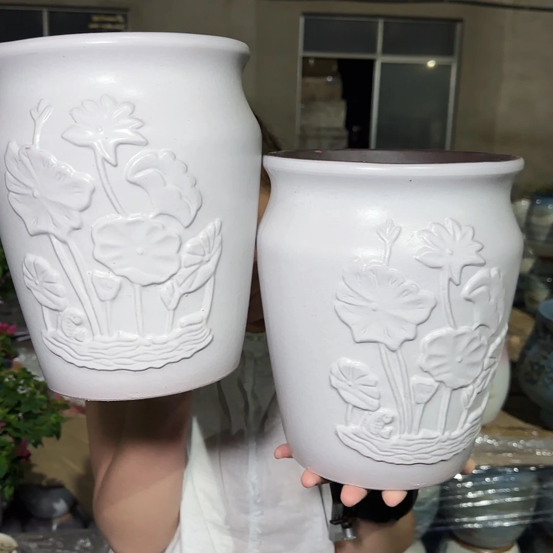 紫砂花盆高24口19