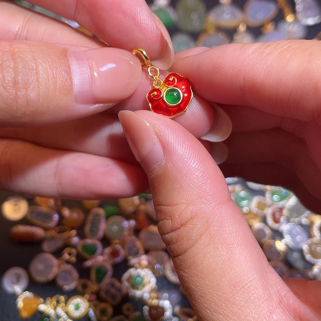 翡翠银S925镶嵌颈饰