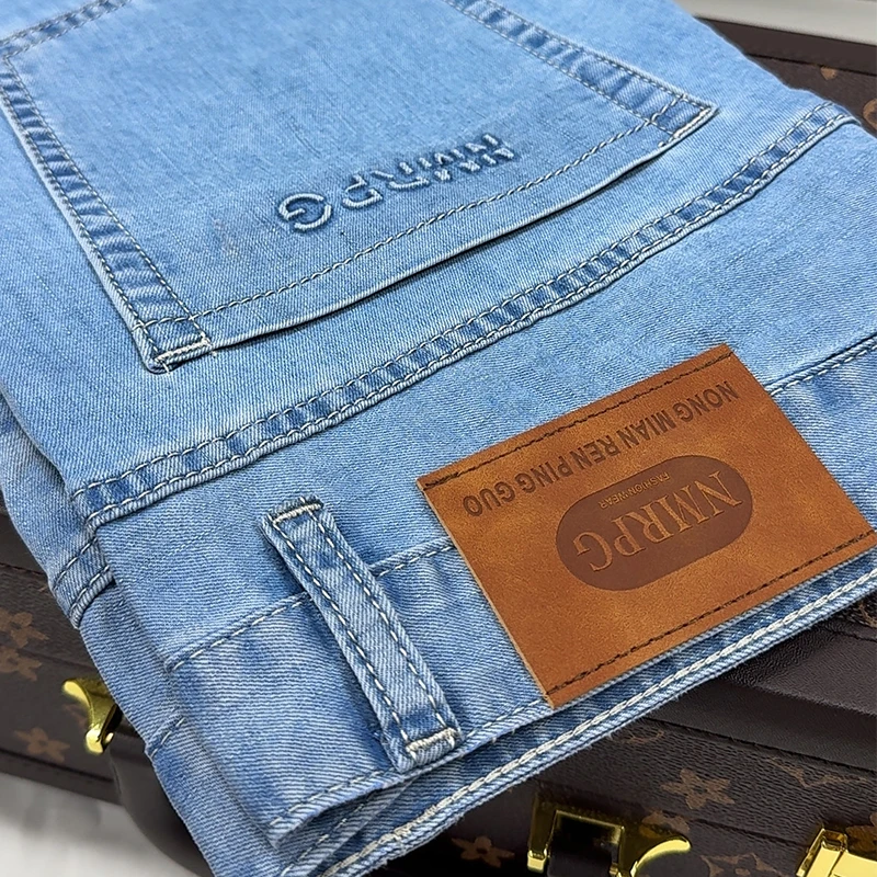 2025夏季薄款【新品首发】农棉人男士牛仔裤中年宽松直筒裤高腰