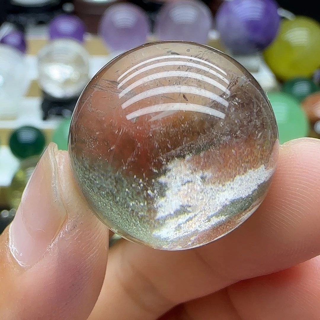 水晶珠宝半成品未镶嵌彩幽灵23.3mm