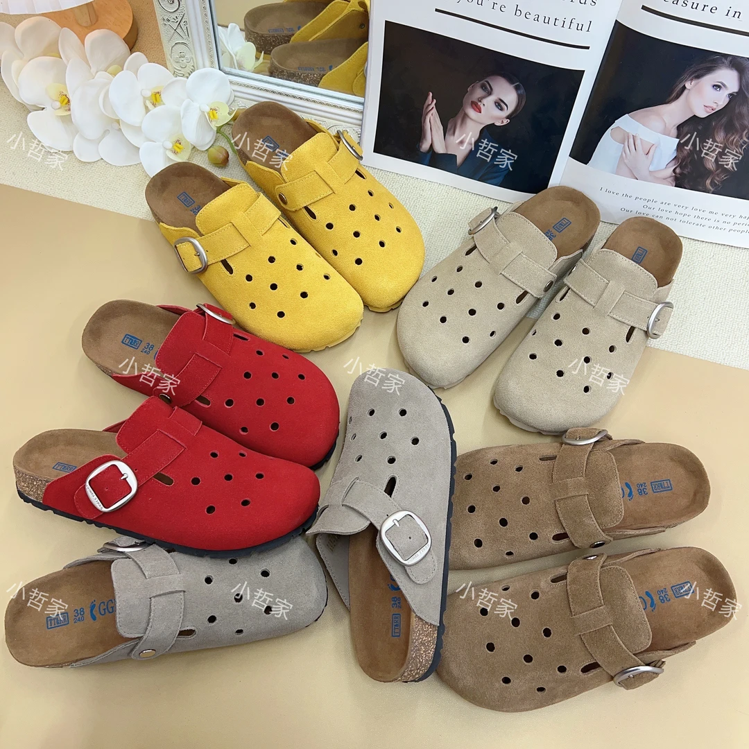 小哲家【洞洞拖】百搭平底小众纯色韩版包头透气夏季防滑凉拖28303