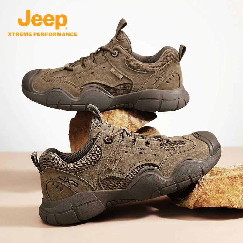Jeep吉普透气男鞋2025秋季新款防滑耐磨户外登山鞋劳保休闲工装鞋