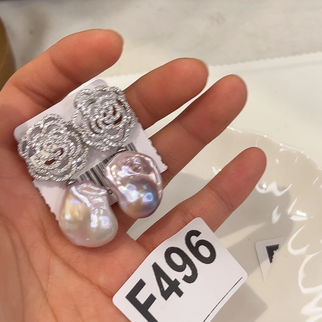 合金淡水珍珠耳饰