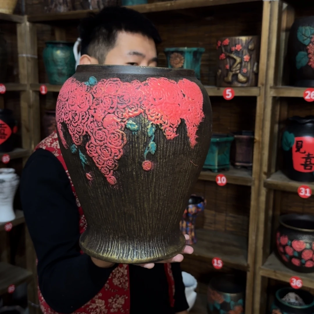 带孔高端浮雕花盆炸炸炸炸