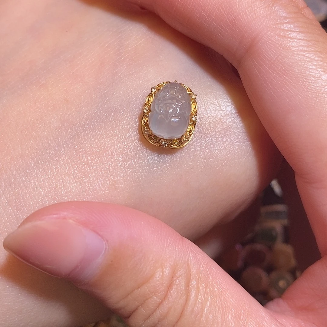 霸***祸翡翠18K金镶嵌项链