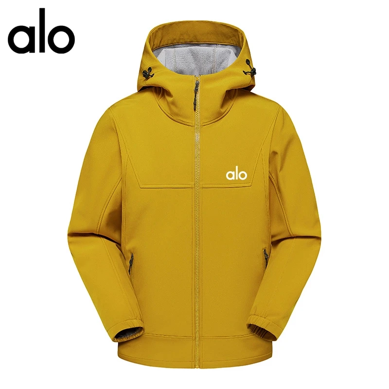 alo舒适秋季软壳衣户外运动防风防水连帽软壳冲锋衣外套防泼水
