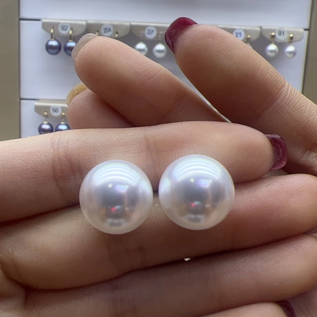 淡水珍珠耳饰18K金镶嵌