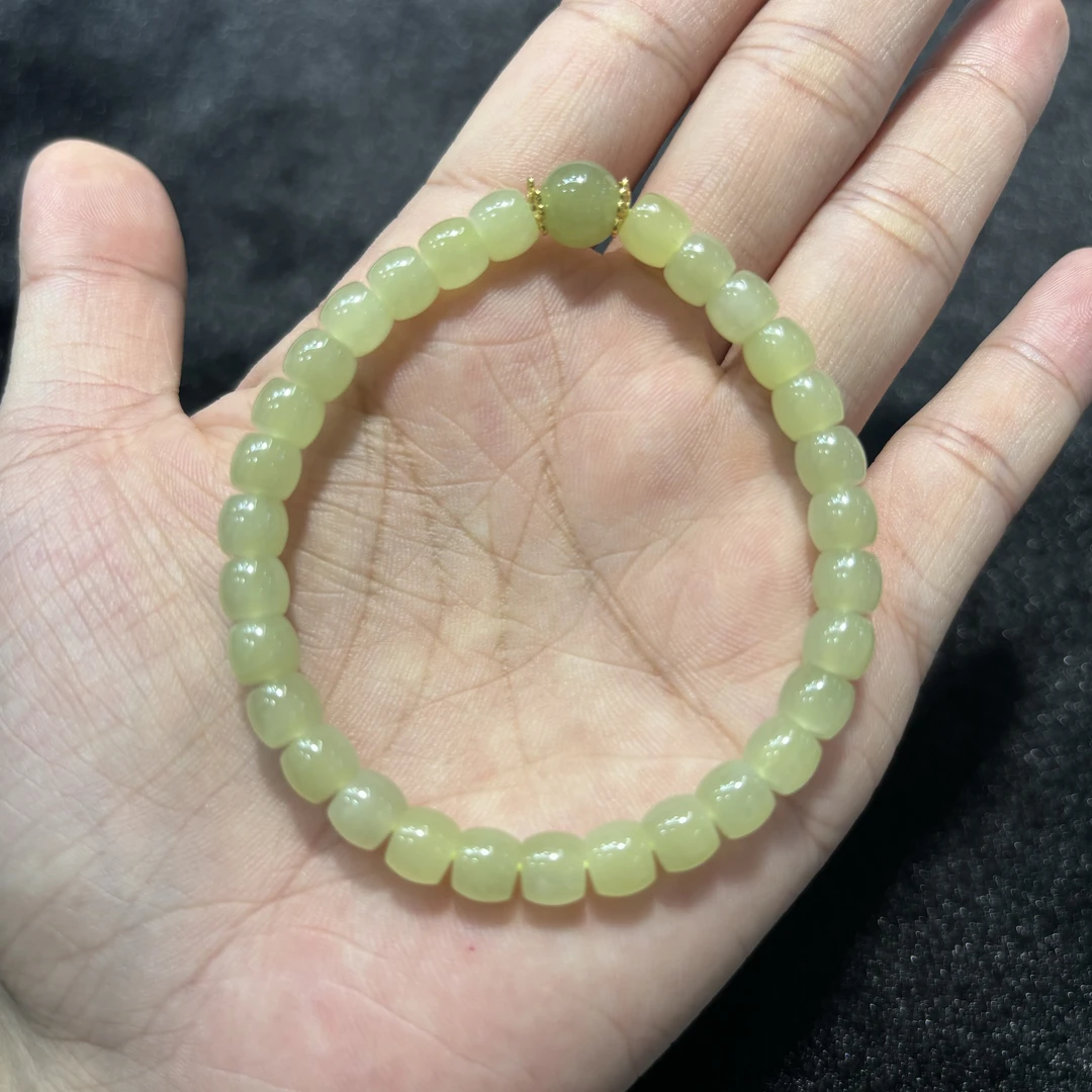 和田玉直切手串【小北质检】ZJH919Z14多样性发一