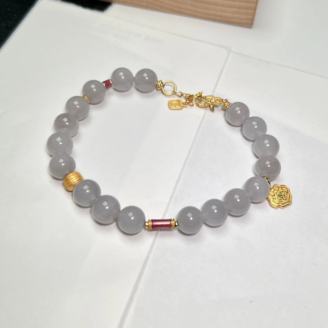 烟紫和田玉手串 ZK23102345