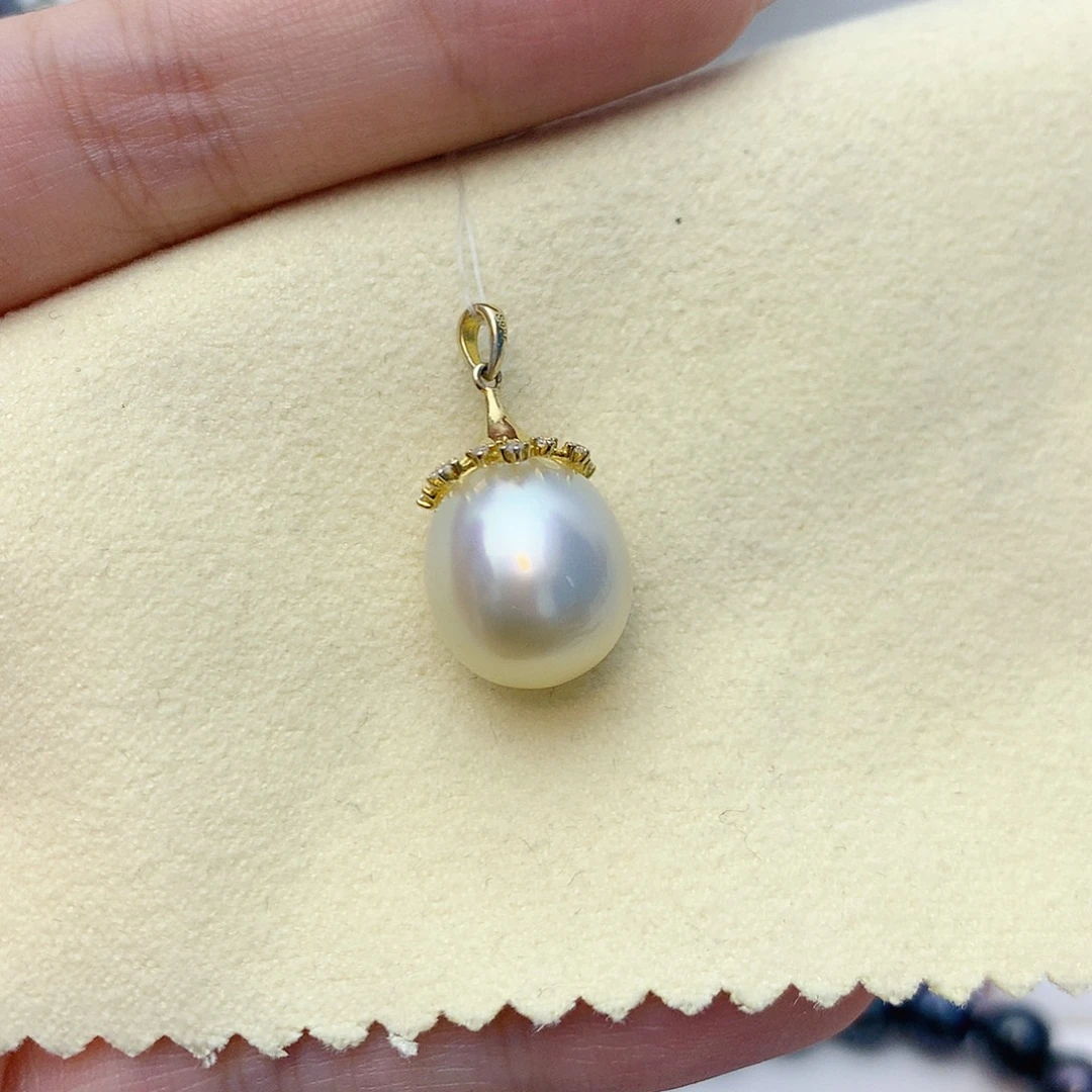 颈饰银S925镶嵌海水珍珠w5