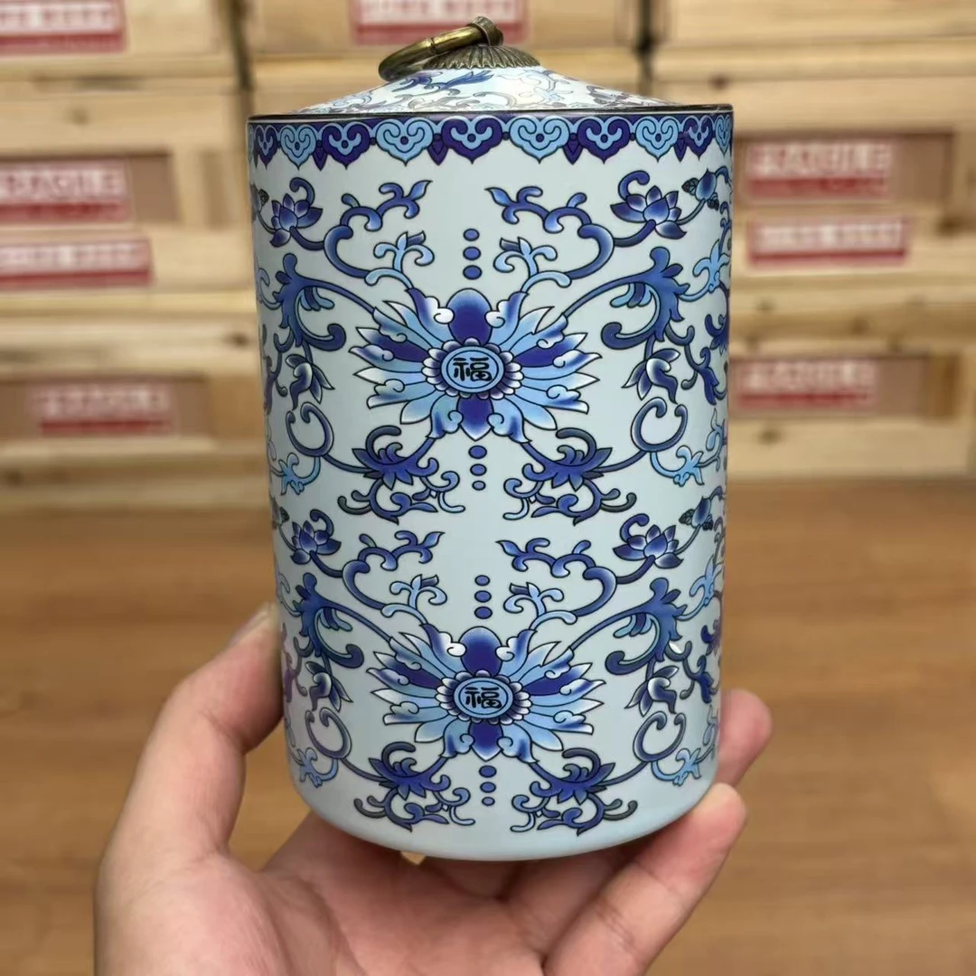 【闪购商品】福字缠枝莲茶叶罐
