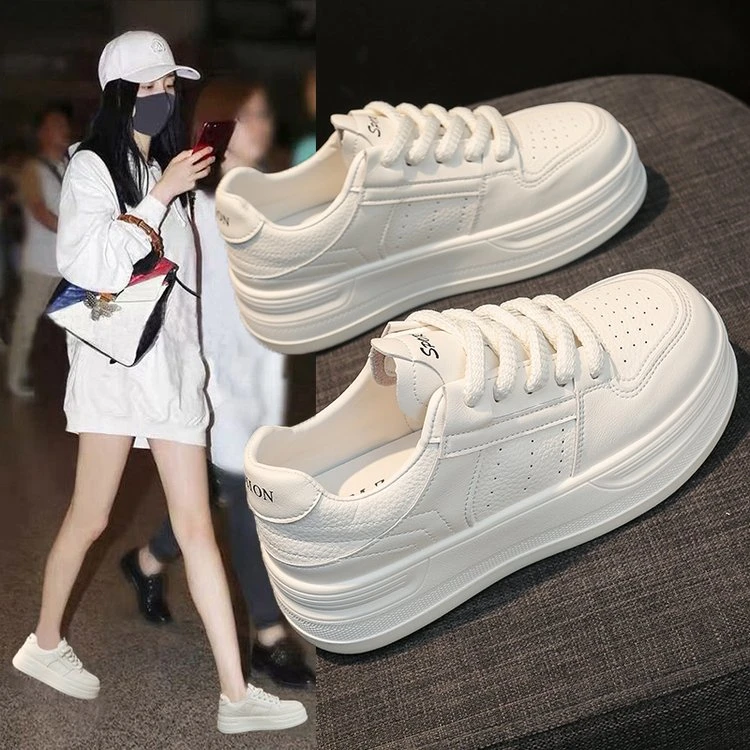 交叉绑带少女风透气时尚休闲鞋平底女鞋鞋子机能潮鞋韩版ins厚底