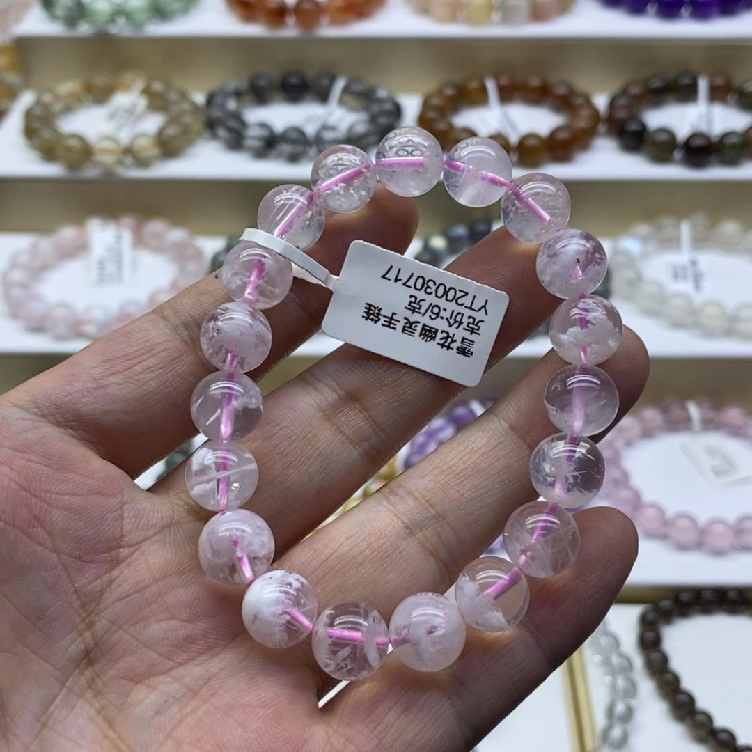 水晶手链未镶嵌呦*雪花幽灵10mm