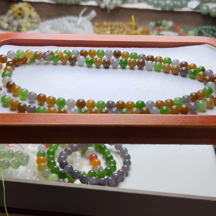 和田玉未镶嵌手链6mm多宝108多圈