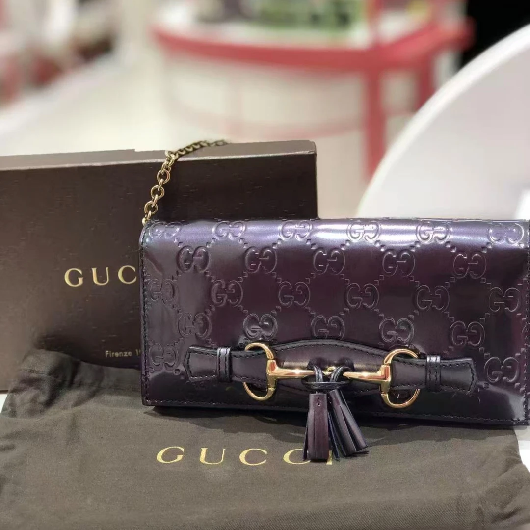 95新 GUCCI/古驰 Emily压纹logo链条包/3510