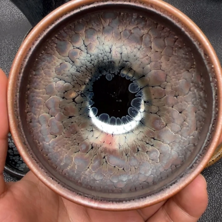 茶盏粉金油滴建窑建盏主人杯一