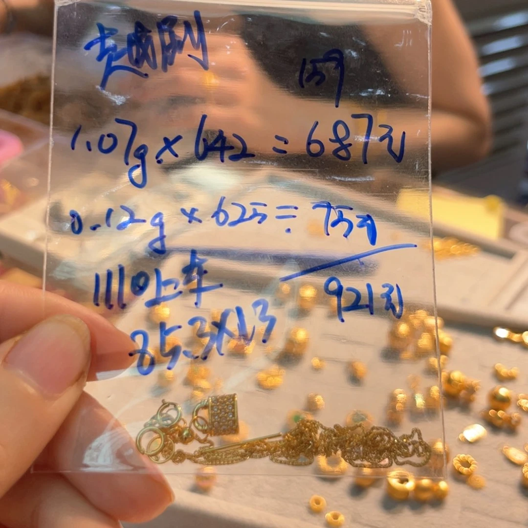 颈饰18K金镶嵌和田玉