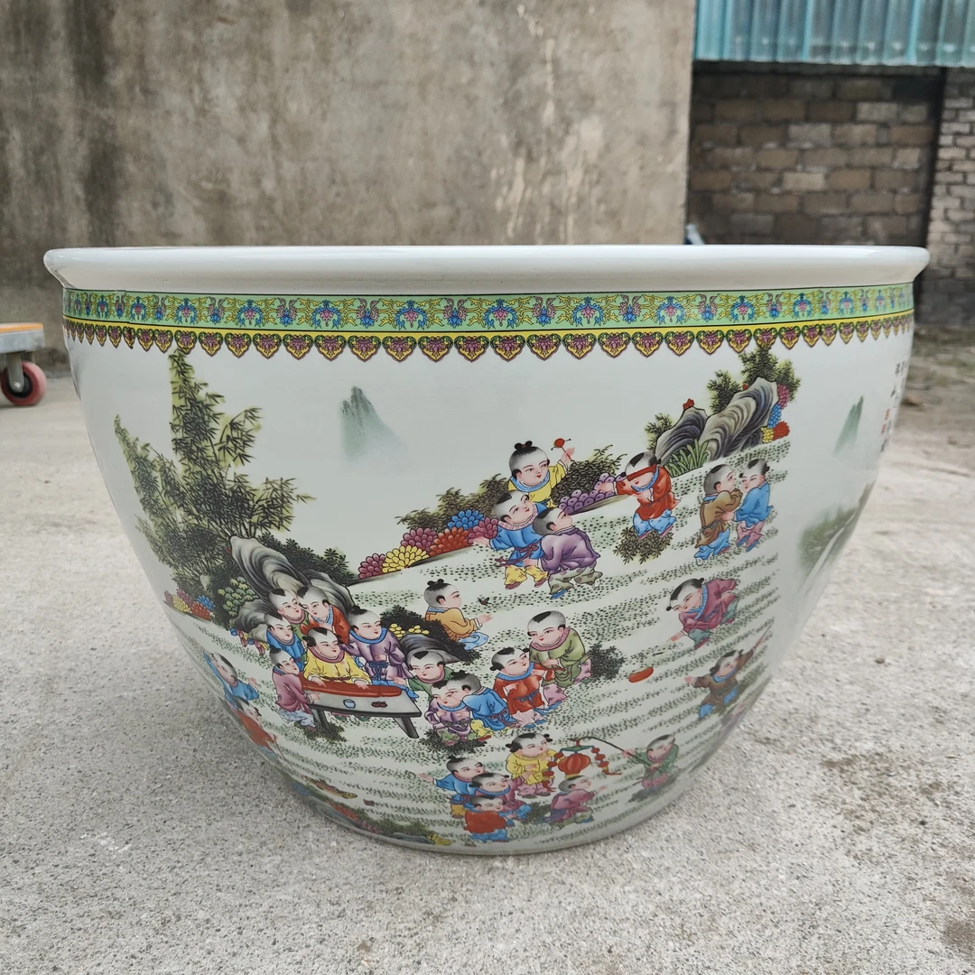 景德镇陶瓷缸小型家用金鱼缸养鱼日记高鱼缸生态鱼缸大乌龟专用缸