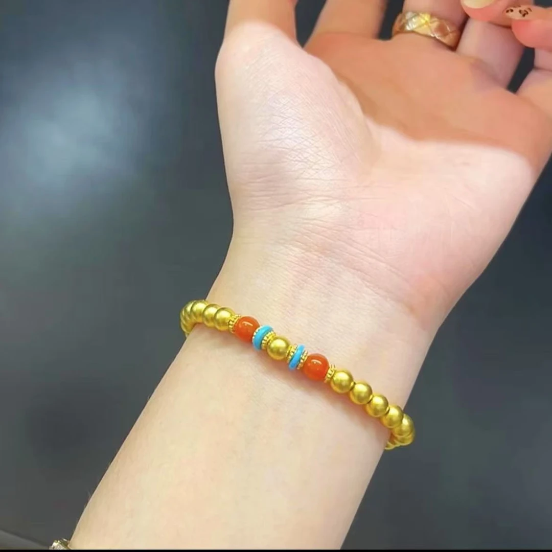 铜合金手链 H24经典弹力古法手串手工时尚