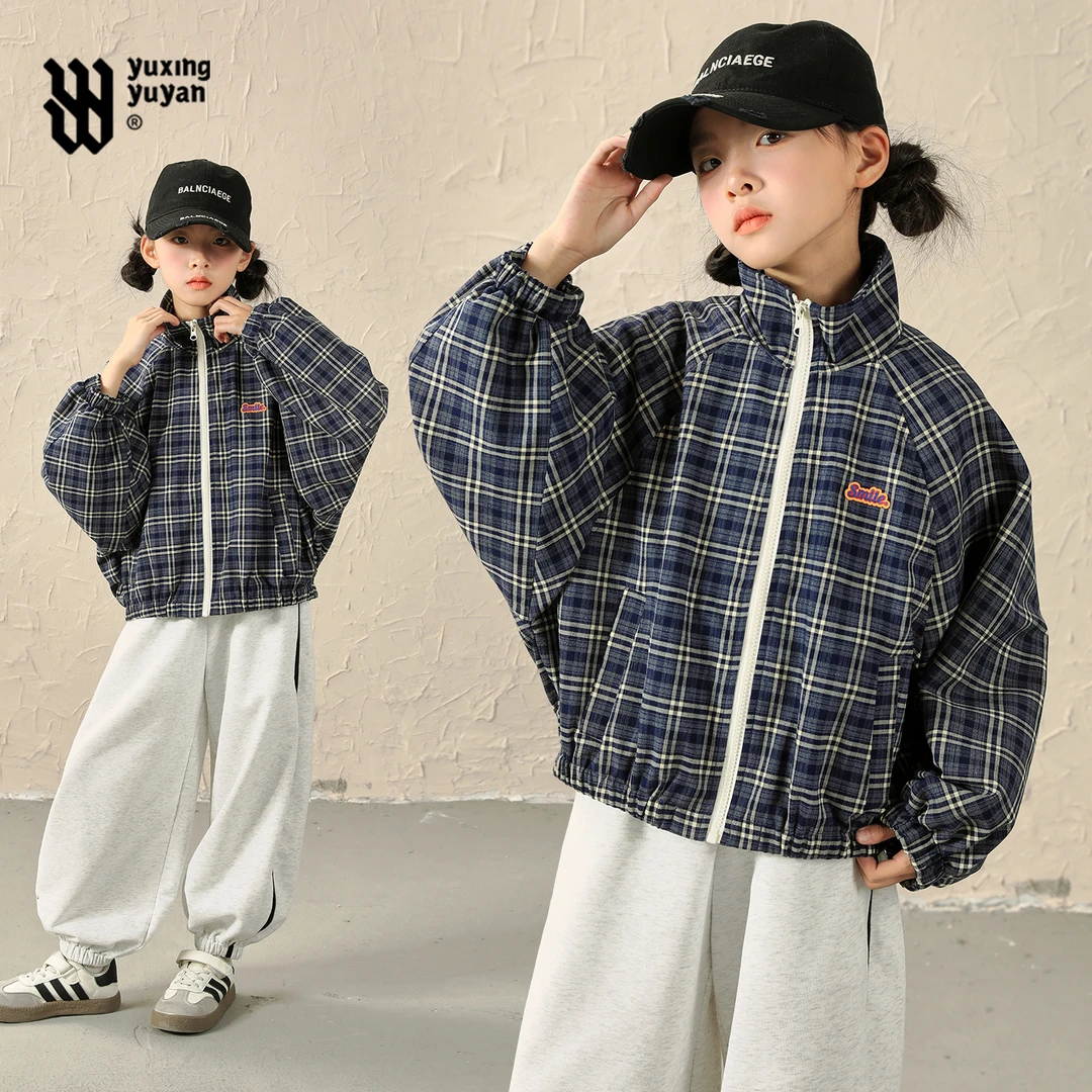 雨星雨嫣女童外套早秋款2025新款洋气时髦大童休闲秋装球服上衣